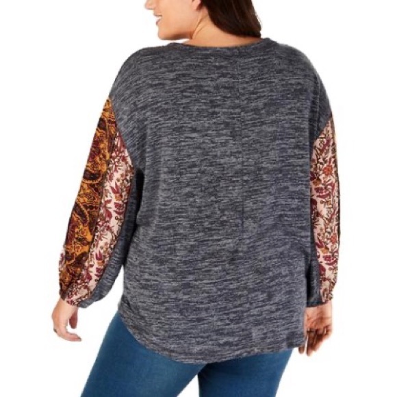 Style & Co Crewneck sheer sleeve Sweater - Picture 2 of 6